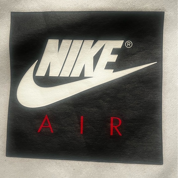 Nike Air Jumper Color Block Sz L Crew Neck Logo Sweater White Black Swoosh - Picture 8 of 10